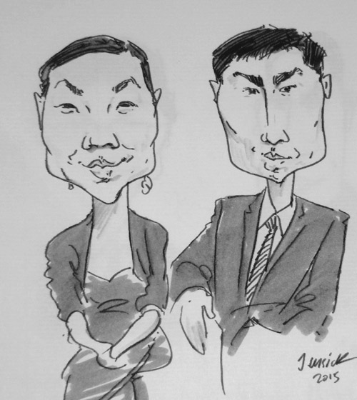 live caricature drawing at asian wedding, surrey and midlands