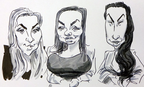 live caricature drawing at manchester party