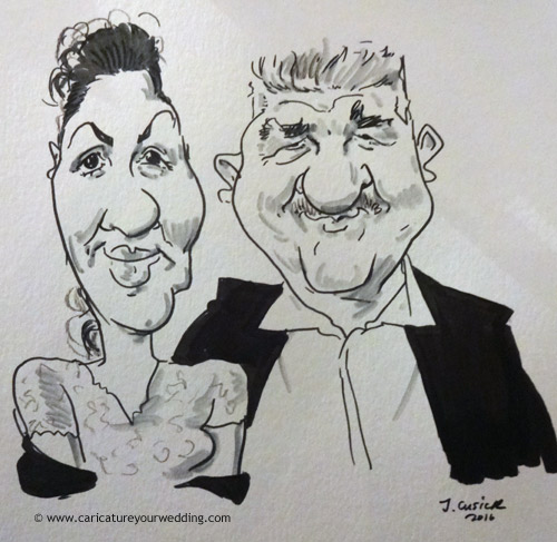 live caricaturist drawing in Daventry, west midlands Christmas party