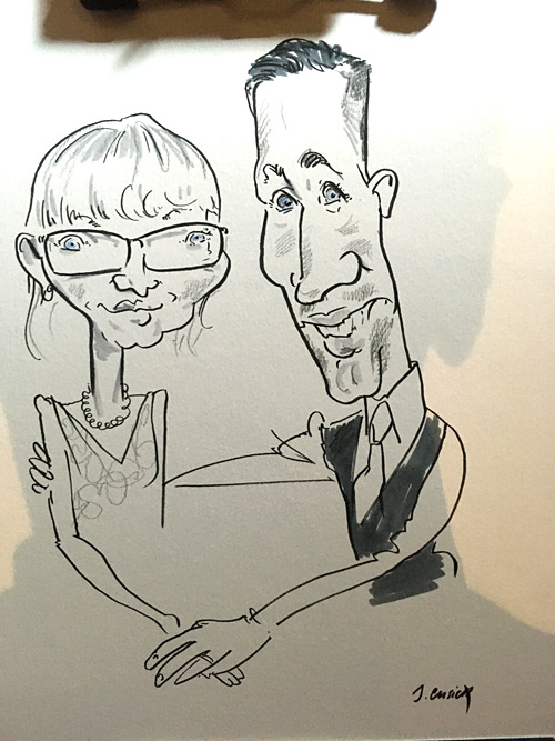 hire a caricaturist to draw at the ashes, endon weddings