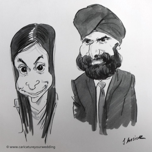 wedding guest drawing by wolverhampton live caricaturist