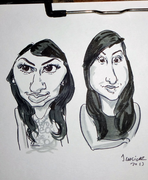 live caricature drawing of party guests, leicester
