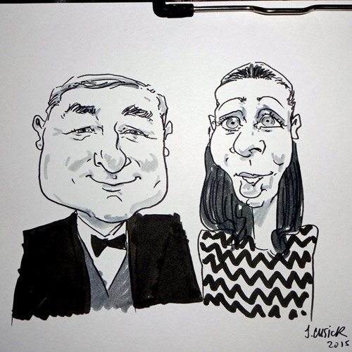live caricature drawing of guests at city rooms, leicester