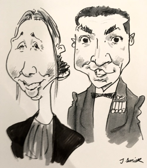live caricature drawn at RAF CHristmas PArty