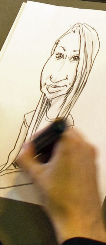 found out how much a caricaturist costs at your wedding, and the areas available in the UK