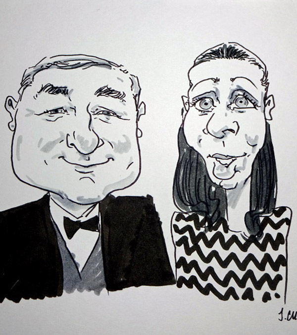 drawing of guests at corporate event-leicester